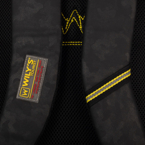Mochila Clásica Negro Camuflaje Wilys Diseño De La Tela Liso