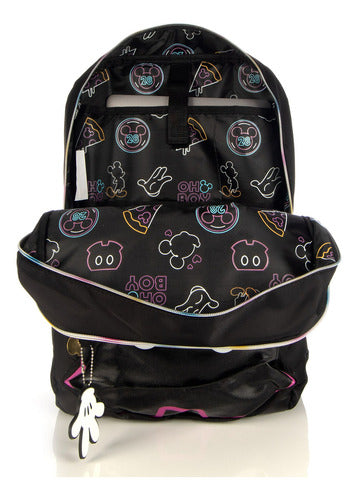Mochila Hardhead Disney Mickey Mouse Black Color Negro Diseño De La Tela Shiny