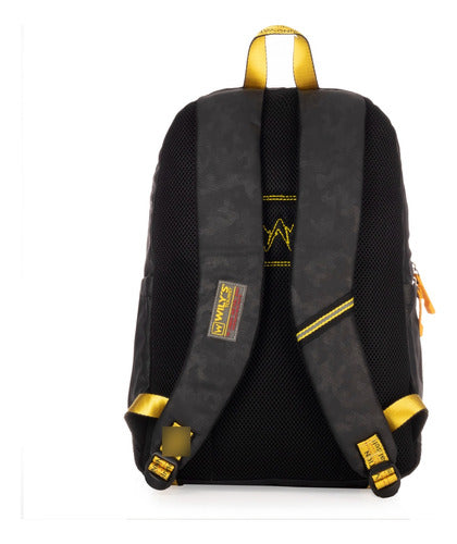 Mochila Clásica Negro Camuflaje Wilys Diseño De La Tela Liso