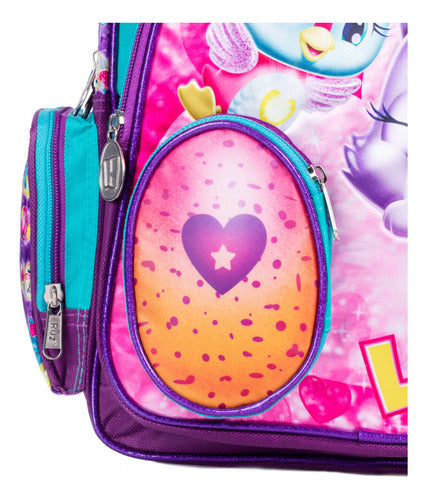 Mochila Hatchimals Morada Love Kinder Ruz