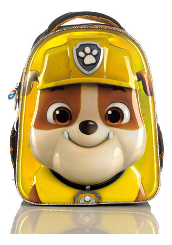 Mochila Paw Patrol Térmica De Rubble Original Nueva Color Amarillo