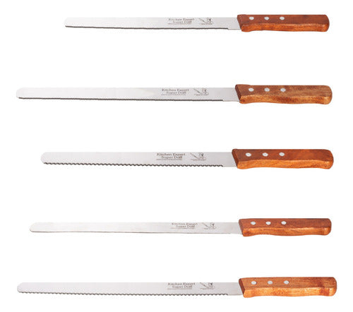 Cuchillos Para Pan Y Reposteria 5 Pzs Color Plateado