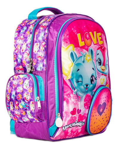 Mochila Hatchimals Morada Love Primaria Ruz Color Violeta Diseño De La Tela Liso