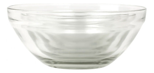 Set De 5 Bowls De Cristal Con Tapa De Plástico Naranja