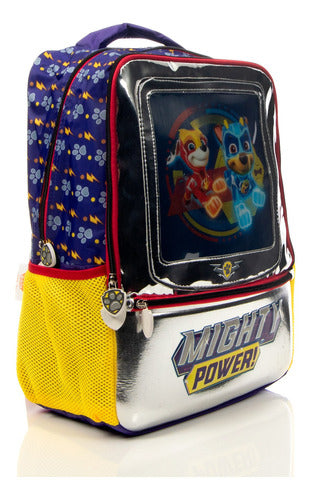 Mochila Paw Patrol Movimiento Lenticular De Chase Y Marshall Color Azul Marino