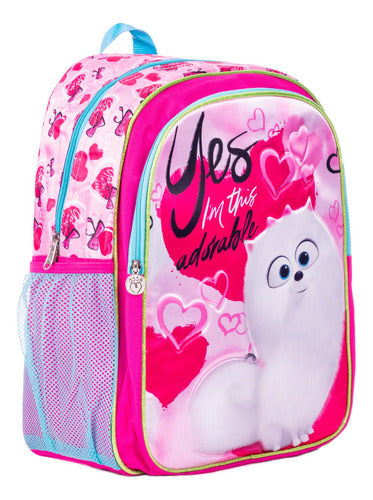 Mochila Primaria Gidget El Mundo Secreto De Tus Mascotas Ruz Color Rosa Diseño De La Tela Liso