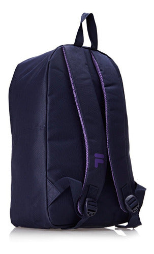 Mochila Fila Diagonal Para Hombre Y Mujer, Color Azul Marino/morado, Diseño De Tela Lisa