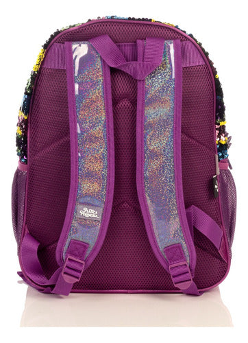 Mochila Polinesios Karen Multicolor Lentejuela Reversible Original Nuevo