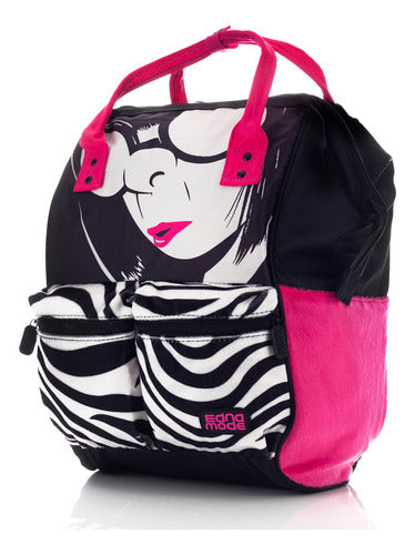 Mochila Disney Los Increibles  Edna Moda  Original Color Negro Diseño De La Tela Alta Calidad