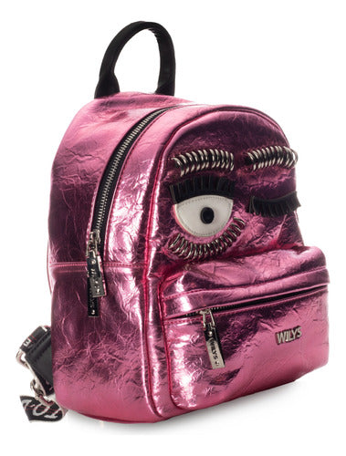 Mini Backpack Wink Corrugada Rosa Wilys Mochila