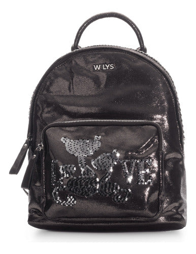 Mini Backpack Love Glitter Gris Wilys Mochila