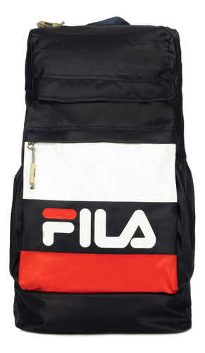 Mochila Fila Tactica Azul Backpack Logo Diseño De La Tela Liso