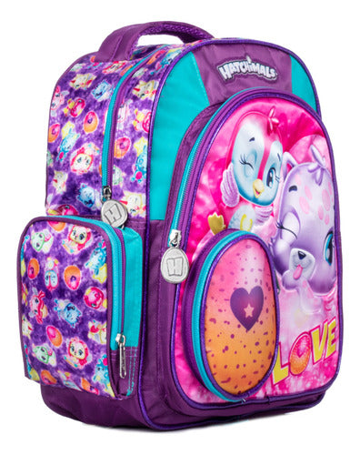 Mochila Hatchimals Morada Love Kinder Ruz