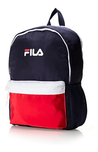 Mochila Letter Dna Fila Para Hombre Y Mujer, Color Azul Marino, Rojo Y Blanco, Diseño De Tela Lisa