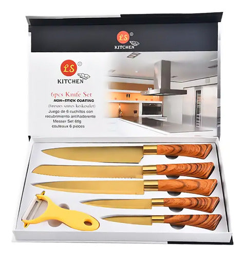 Juego De Cuchillos Chef Cocina 6 Pzs Acero Inoxidable