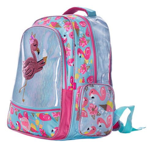 Mochila Lentejuela Wilys Flamingo Rosa