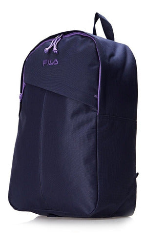 Mochila Fila Diagonal Para Hombre Y Mujer, Color Azul Marino/morado, Diseño De Tela Lisa