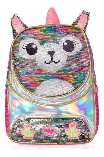 Mochila Llama Lentejuela Multicolor Wilys