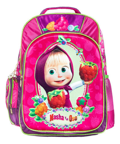 Mochila Masha Y El Oso 3d Primaria Ruz