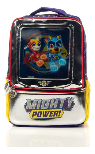 Mochila Paw Patrol Movimiento Lenticular De Chase Y Marshall Color Azul Marino