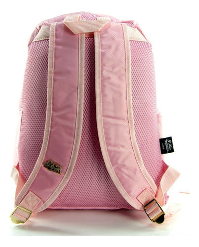 Mochila Polinesios Love Me  Color Rosa Pastel Juvenil Bolsa Portalap