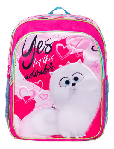 Mochila Primaria Gidget El Mundo Secreto De Tus Mascotas Ruz Color Rosa Diseño De La Tela Liso