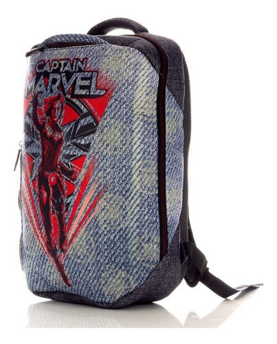 Mochila Marvel Capitana Marvel Original Nueva Backpack Color Azul Diseño De La Tela Alta Calidad