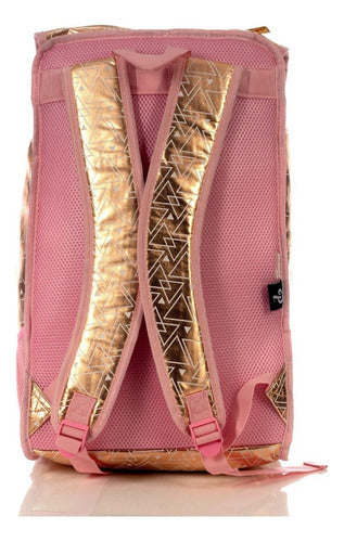 Mochila Platica Polinesia Love Love Diamante Rosa Primaria Atm Color Rosa Dorado Diseño De La Tela Estampado