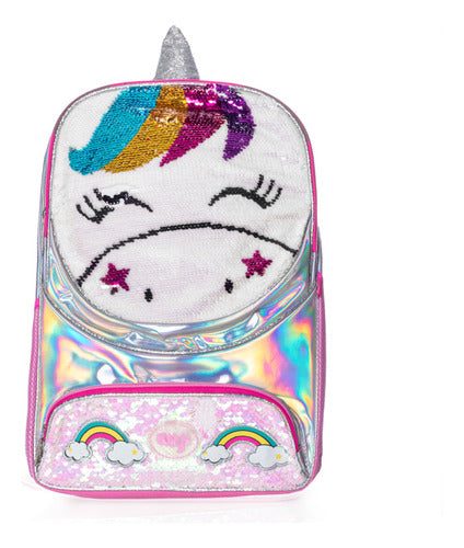 Mochila Happy Unicorn Lentejuela Wilys