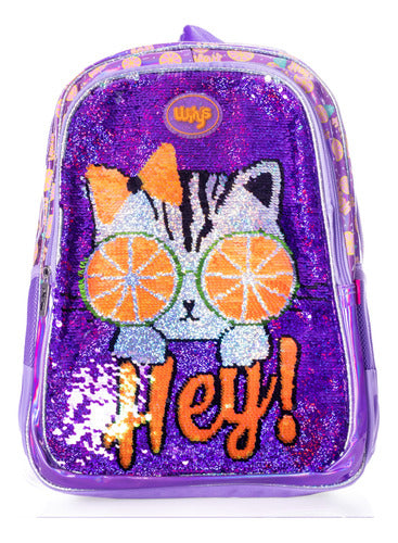 Mochila Hey Little Cat ! Lentejuela Wilys