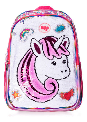 Mochila Unicornio Rainbow Wilys Plata