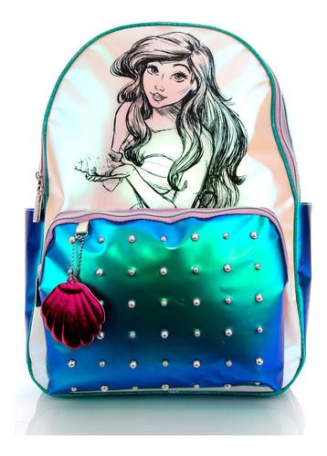 Mochila Princesas Disney Ariel Original Nueva Oficial Color Azul Diseño De La Tela Alta Calidad