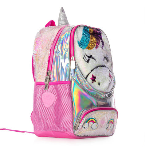 Mochila Happy Unicorn Lentejuela Wilys