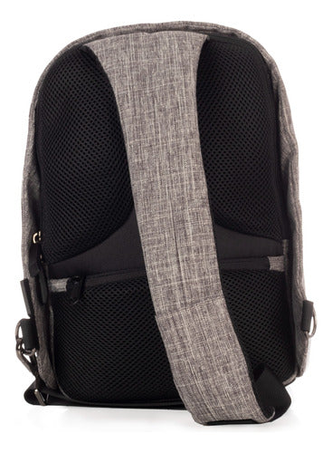 Mochila Cruzada Gris Con Negro Wilys