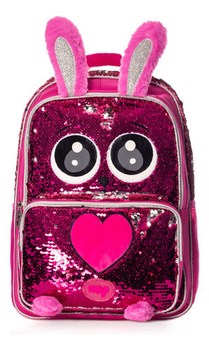 Mochila Lentejuela Reversible Wilys Rabbit Pink