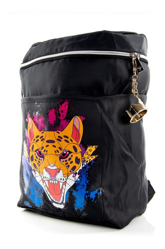 Mochila Handbag Polinesios Tiger Original Nueva Color Negro Diseño De La Tela Nylon