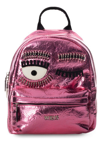 Mini Backpack Wink Corrugada Rosa Wilys Mochila