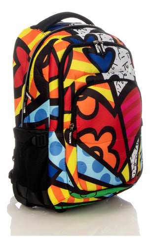 Mochila Con Ruedas Original Romero Britto Heart Nueva