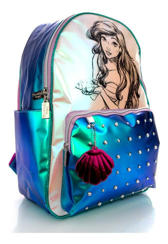 Mochila Princesas Disney Ariel Original Nueva Oficial Color Azul Diseño De La Tela Alta Calidad