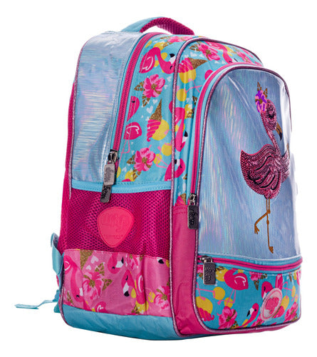 Mochila Lentejuela Wilys Flamingo Rosa