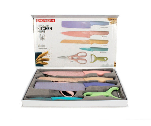 Juego De Cuchillos De Cocina Acero Inoxidable Set De 6 Pieza