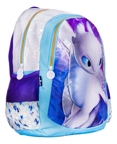 Mochila Como Entrenar A Tu Dragón Furia Luminosa Urbania Color Azul Diseño De La Tela Liso