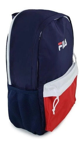 Mochila Letter Dna Fila Para Hombre Y Mujer, Color Azul Marino, Rojo Y Blanco, Diseño De Tela Lisa