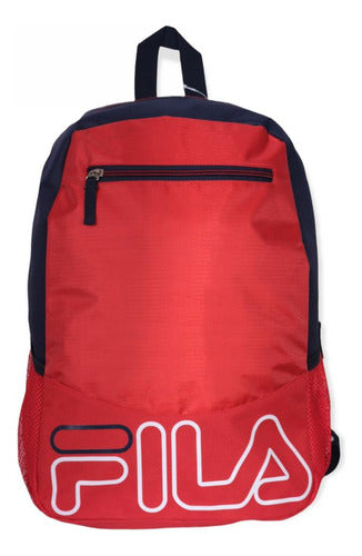 Mochila Fila Logo Bordado Rojo Backpack Color Rojo-marino Diseño De La Tela Liso