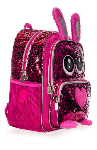 Mochila Lentejuela Reversible Wilys Rabbit Pink